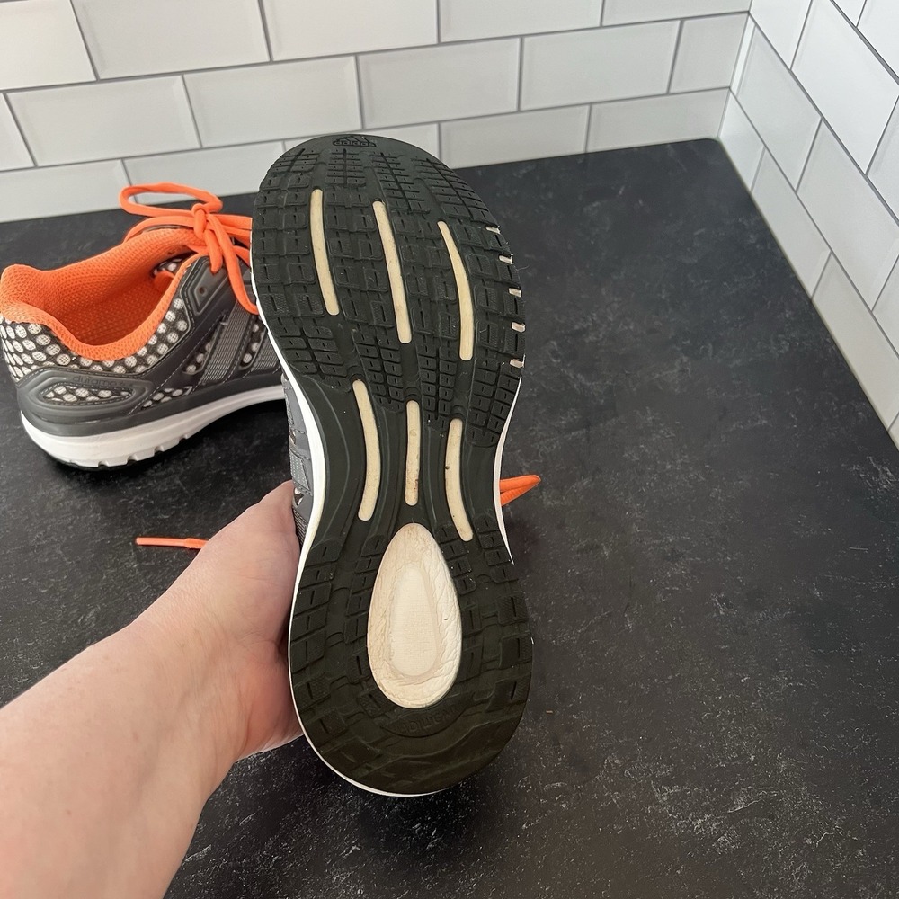 Adidas Size 8 Duramo 6 Adiprene Running Shoes Sneakers Gray Orange - very clean - Picture 15 of 16